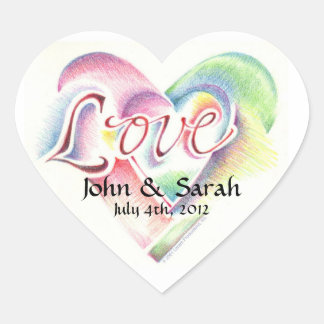 Hart Sticker met liefde belettering