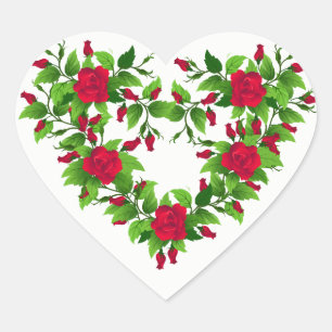 Hart Sticker-rode rozen Sticker
