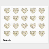 Hart Sticker-witte rozen Sticker (Vel)