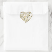Hart Sticker-witte rozen Sticker (Tas)