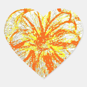 Hart Stickers Gele Gerbera