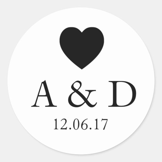 Hart Stickers Label Elegant Bruiloft Verloving (Voorkant)