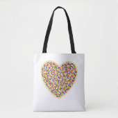 Hart Stippen Canvas tas (Voorkant)