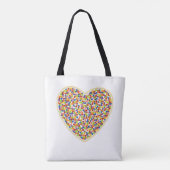 Hart Stippen Canvas tas (Achterkant)