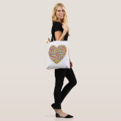 Hart Stippen Canvas tas (Op model)