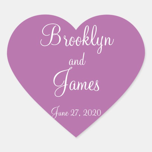 Hart Stralende Orchidee Huwelijksstickers Hart Sticker (Voorkant)