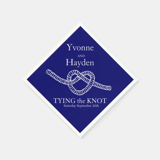 Hart stropdas de knoop bruiloft blauw partij papie servet (Hoek)