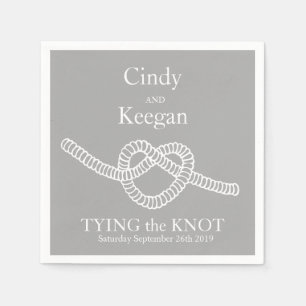 Hart stropdas de knoop bruiloft grijs partij papie servet