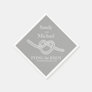 Hart stropdas de knoop bruiloft grijs partij papie servet