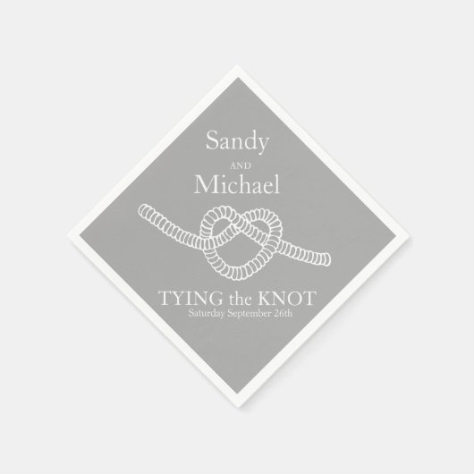 Hart stropdas de knoop bruiloft grijs partij papie servet (Hoek)