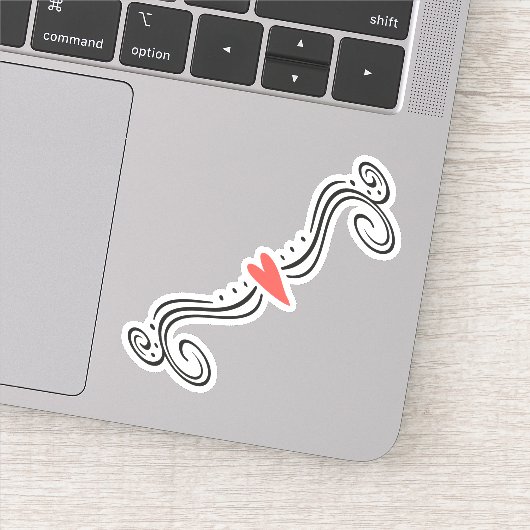 Hart Swirl Decal Sticker (Detail)