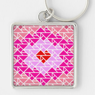 Hart tangrampatroon sleutelhanger
