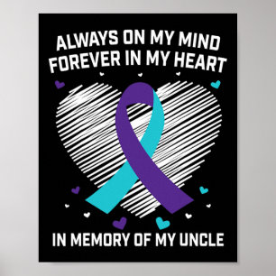Hart ter nagedachtenis aan mijn oom Suicide Awaren Poster