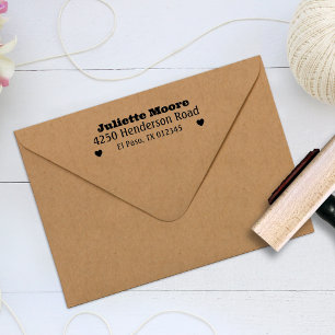 Hart Terugkeer Adres Stempel, Trouwstempel Rubberstempel