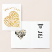 Hart Theme Netball Coach Dank je wel Goud Folie Kaarten (Display)