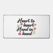 Hart tot Hart, Hand tot Hand - Romantisch Quote Bureaumat (Voorkant)