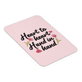 Hart tot Hart, Hand tot Hand - Romantisch Quote Magneet (Rechterzijde)