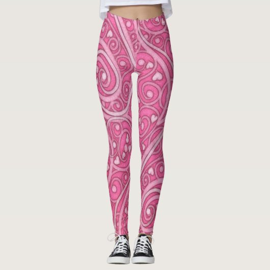 Hart tot hart Valentijnsdag Leggings (Voorkant)
