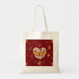 Hart Typography Romantische Boho Tote Tas Cadeau