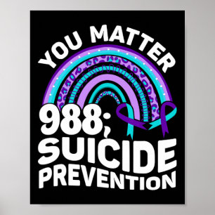 Hart U Probleem 988 Zelfmoordpreventie Bewustzijn Poster