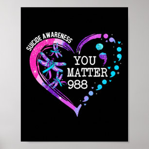 Hart U Probleem 988 Zelfmoordpreventie Bewustzijn Poster