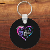 Hart U Probleem 988 Zelfmoordpreventie Bewustzijn Sleutelhanger (Voorkant)