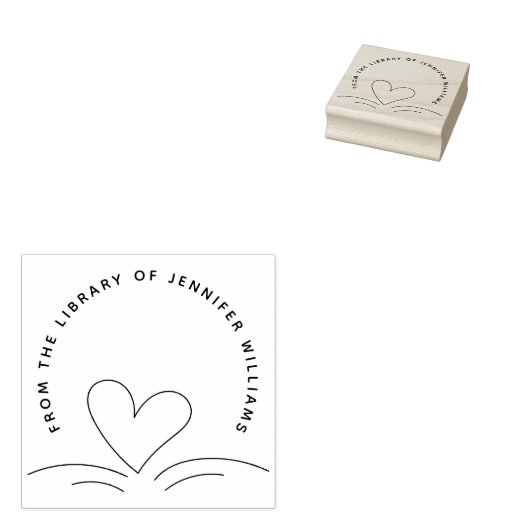 Hart uit de bibliotheek van Modern Custom Book Rubberstempel (Gestempeld)