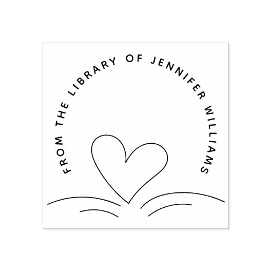 Hart uit de bibliotheek van Modern Custom Book Rubberstempel (Afrduk)