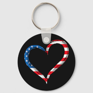 Hart usa vlag herdenkingsdag patriottische amerika sleutelhanger