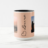 Hart Uw Naam Foto Script Aangepaste Geschenk Mok (Midden)