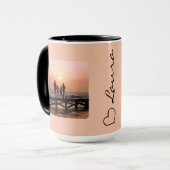 Hart Uw Naam Foto Script Aangepaste Geschenk Mok (Voorkant links)