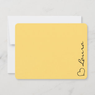 Hart Uw Naam Script Aangepaste Cadeaukaart Notitiekaartje