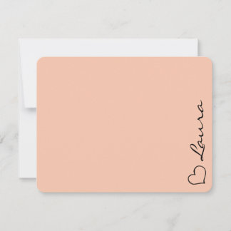 Hart Uw Naam Script Aangepaste Cadeaukaart Notitiekaartje