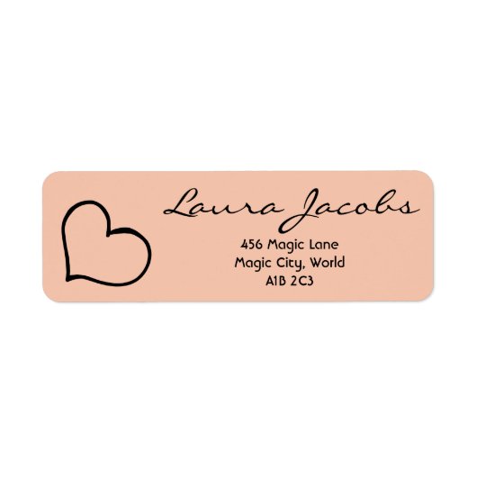 Hart uw naam script aangepaste geschenk adreslabel etiket (Voorkant)