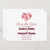 Hart Valentijn Rode Roos Save the Date Kaarten (Voorkant / Achterkant)