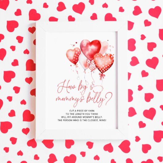 Hart Valentijn Thema Hoe groot is mama's buik Poster