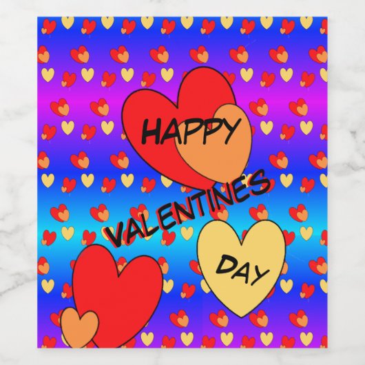Hart Valentijnsdag Cust. BG-labels voor kleurwijn Wijn Etiket (Enkel label)