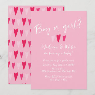 Hart Valentijnsdag Geslacht Ruw roze Rood onthulle Kaart