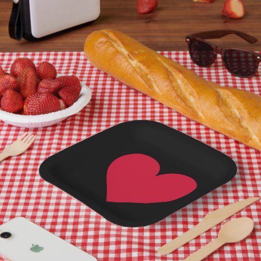 Hart Valentijnsdag Liefde Hart Papieren Bordje (Picknick)