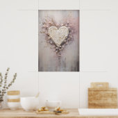 Hart Valentijnsdag Print, Valentijnsdag Lente Poster (Keuken)