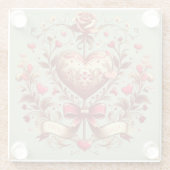  hart Valentijnsdag xoxo Glazen Onderzetter (Achterkant)