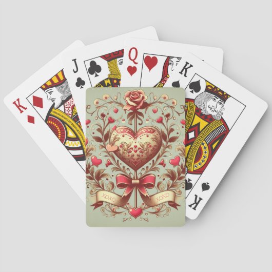  hart Valentijnsdag xoxo Pokerkaarten (Achterkant)