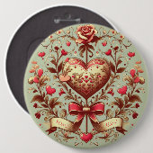  hart Valentijnsdag xoxo Ronde Button 6,0 Cm (Voorkant /achterkant)