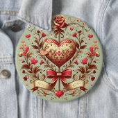  hart Valentijnsdag xoxo Ronde Button 6,0 Cm (In situ)