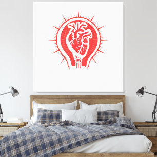 Hart van Briljantheid - Anatomische Hart Lamp C Canvas Afdruk