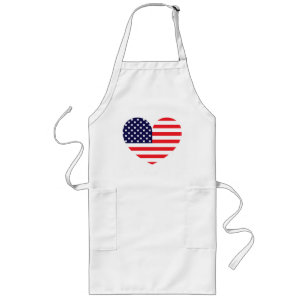 Hart van de Amerikaanse vlag Lang Schort