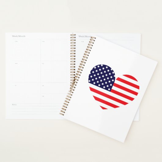 Hart van de Amerikaanse vlag Planner (Display)