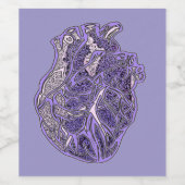 Hart van de geliefden wijn etiket (Enkel label)