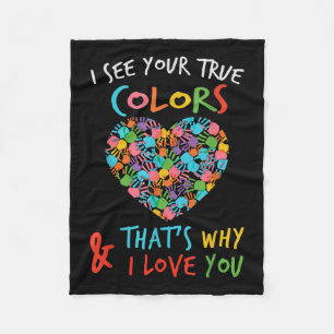 Hart van de handen Ik zie je ware kleuren dat is w Fleece Deken