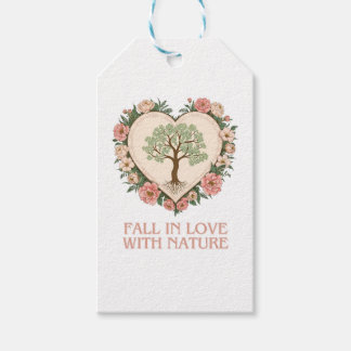 Hart van de liefde van Natuur Cadeaulabel